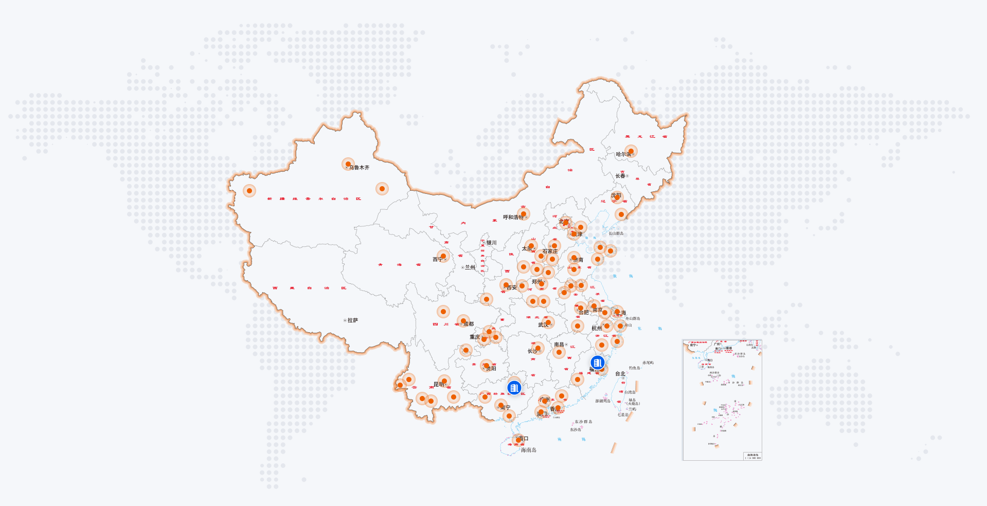 业务区域分布图