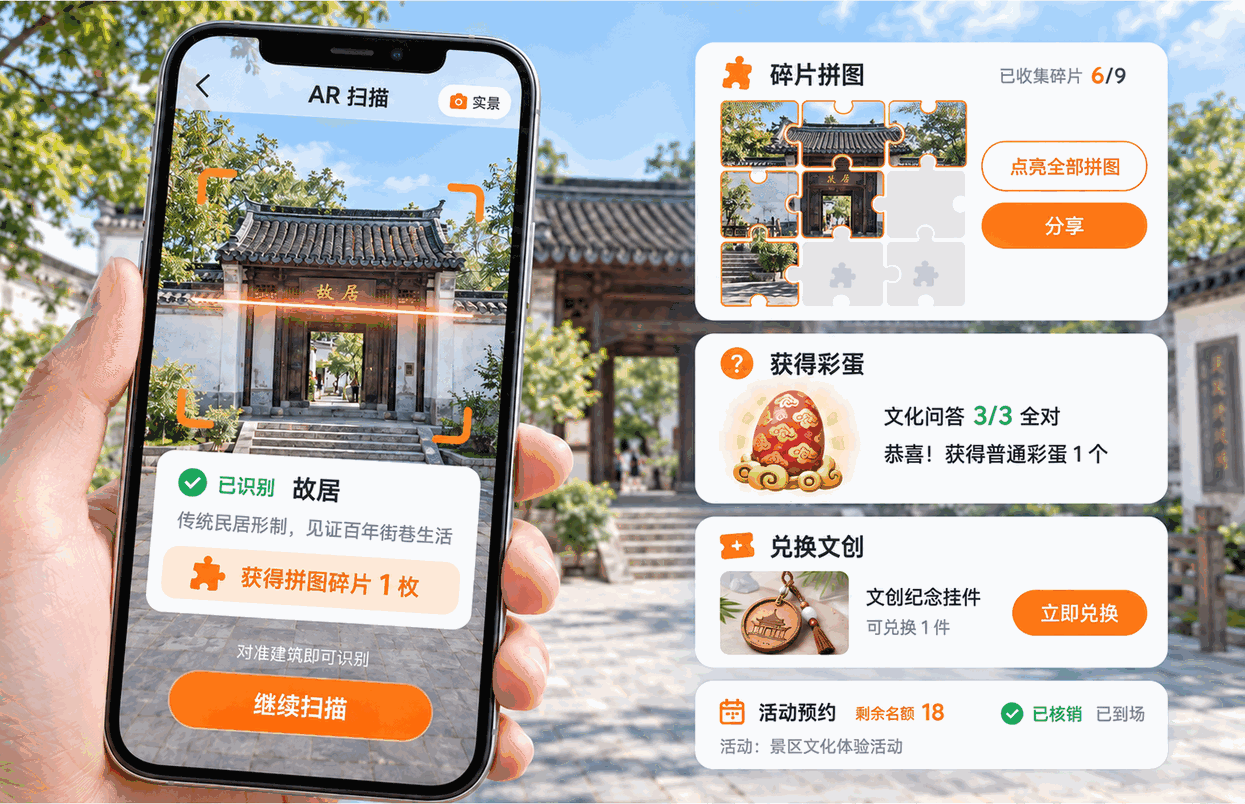 AR 扫描互动、文化问答与活动运营展示